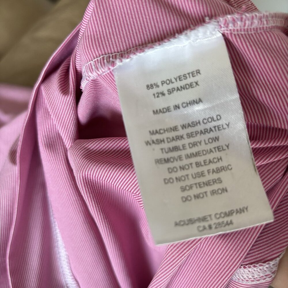 Footjoy Polo Shirt Mens Medium The Diplomat Pink Golf Performance Stretch - Picture 8 of 15